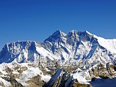 
Nuptse, Everest, Lhotse, Lhotse Middle and Lhotse Shar, and Peak 38 from Mera Peak Eastern Summit (6350m).
